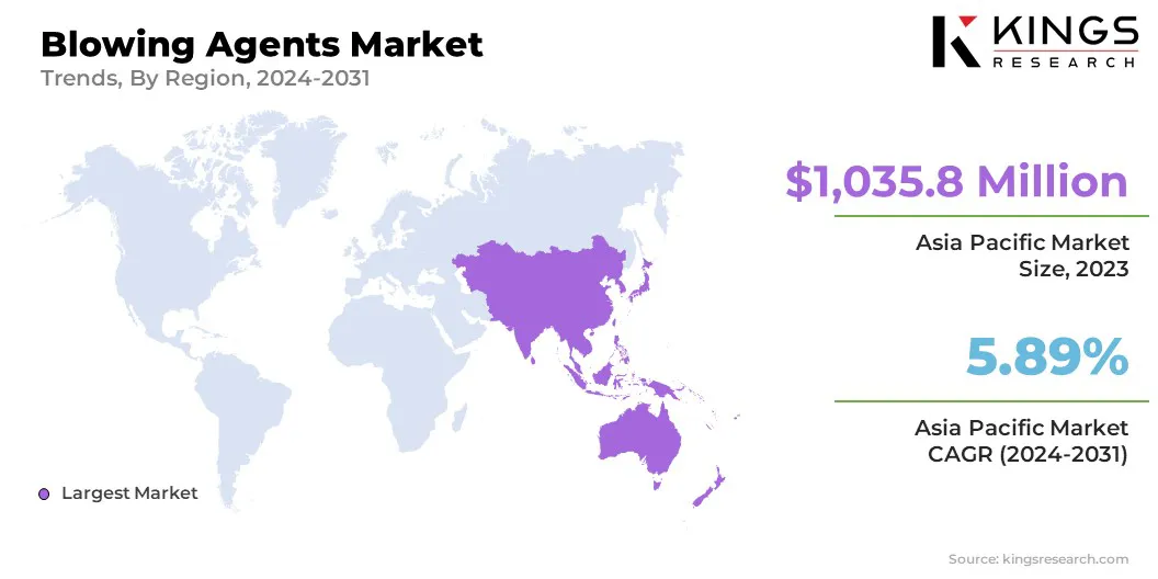 Blowing Agents Market Size & Share, By Region, 2024-2031