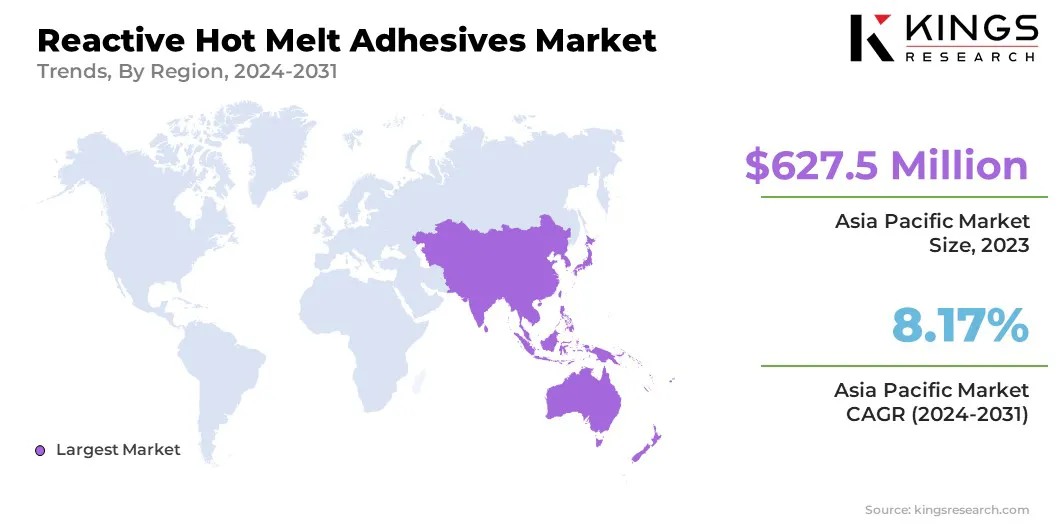 Reactive Hot Melt Adhesives Market Size & Share, By Region, 2024-2031