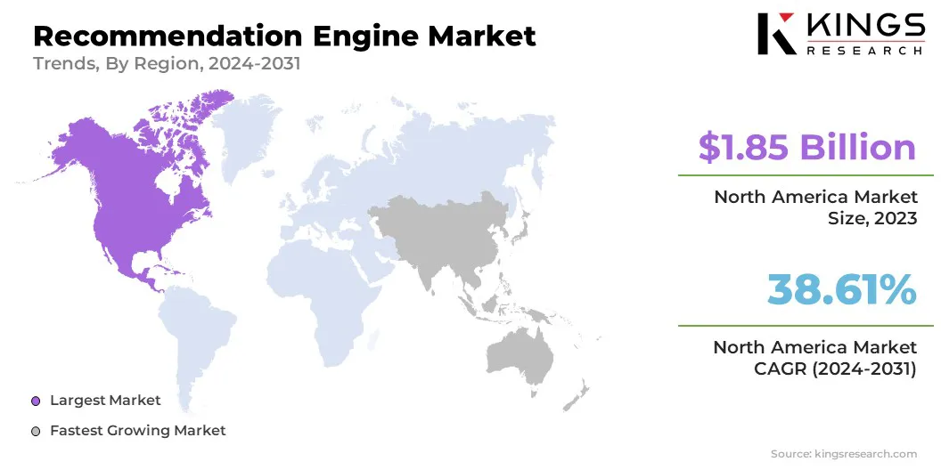 Recommendation Engine Market Size & Share, By Region, 2024-2031