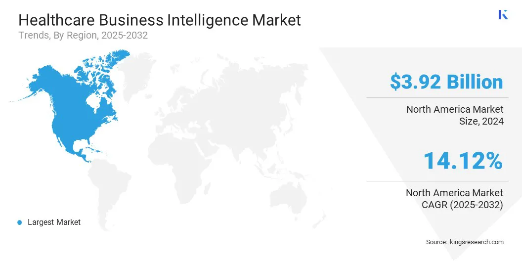 Healthcare Business Intelligence Market Size & Share, By Region, 2025-2032