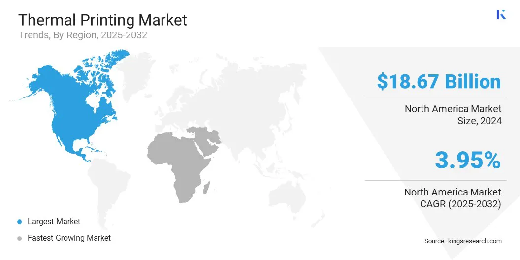 Thermal Printing Market Size & Share, By Region, 2024-2031