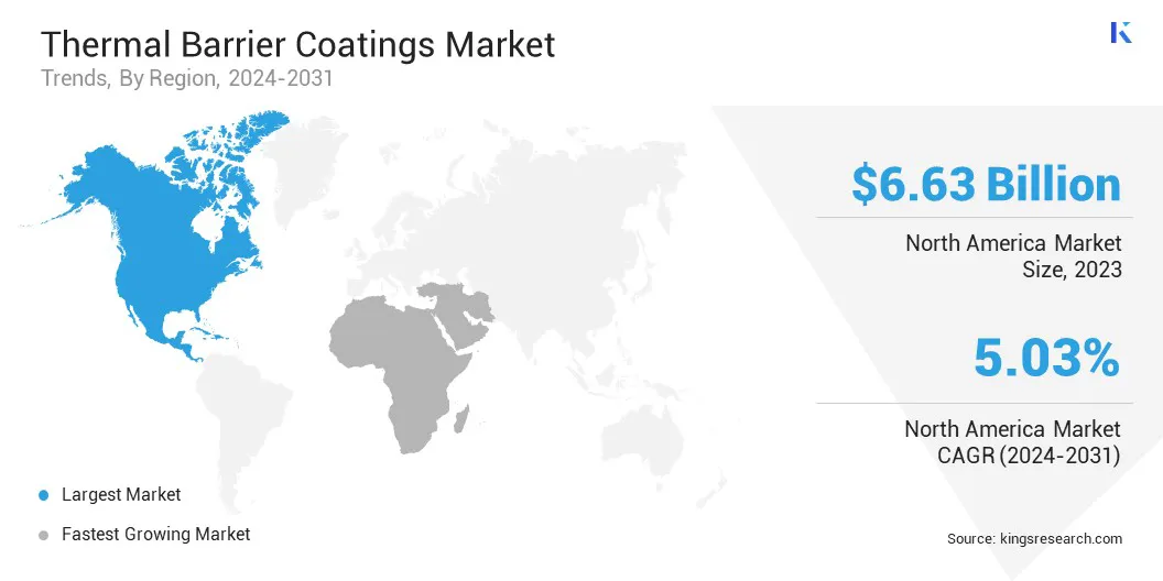 Thermal Barrier Coatings Market Size & Share, By Region, 2024-2031