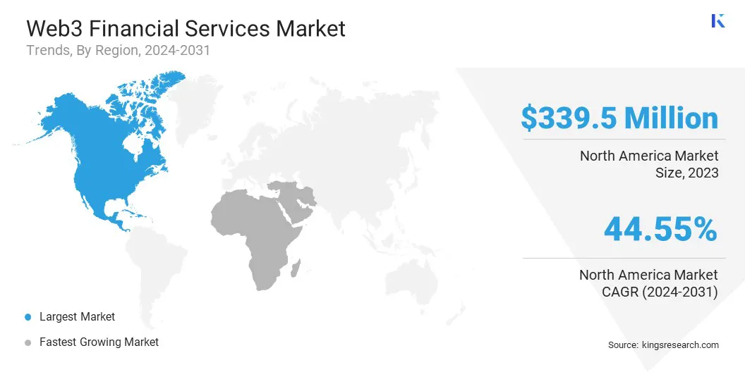 Web3 Financial Services Market Size & Share, By Region, 2024-2031