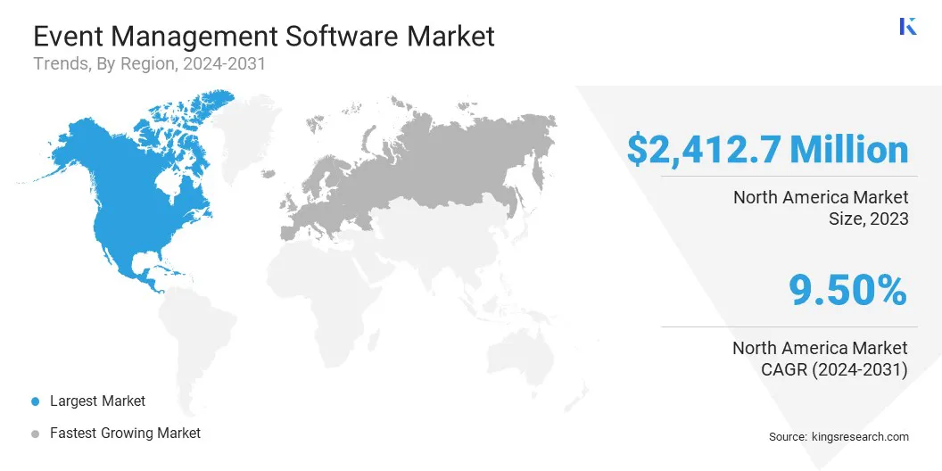 Event Management Software Market Size & Share, By Region, 2024-2031