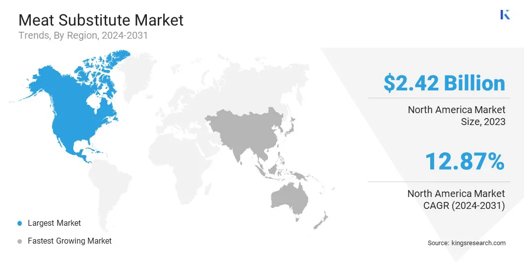 Meat Substitute Market Size & Share, By Region, 2024-2031