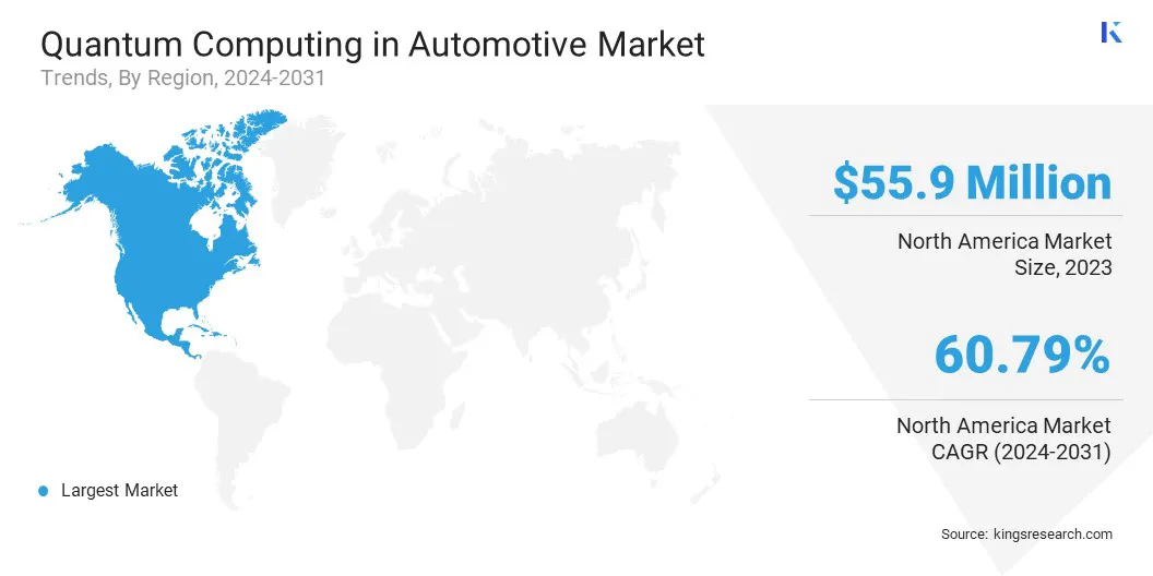 Quantum Computing in Automotive Market Size & Share, By Region, 2024-2031