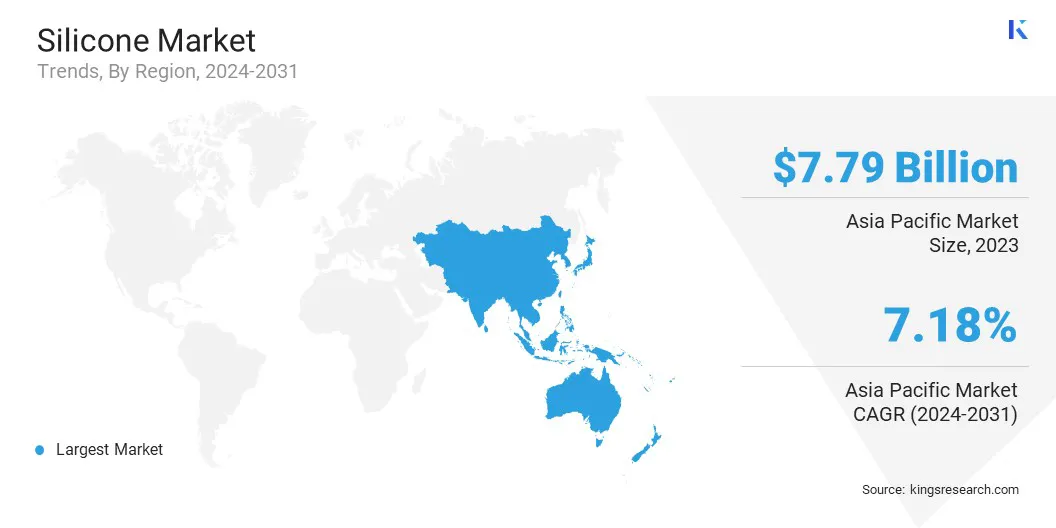 Silicone Market Size & Share, By Region, 2024-2031