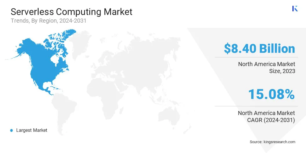 Serverless Computing Market Size & Share, By Region, 2024-2031