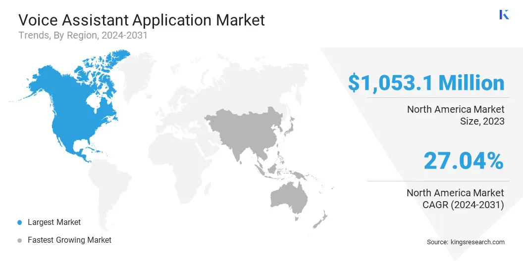 Voice Assistant Application Market Size & Share, By Region, 2024-2031