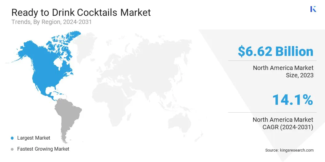 Ready to Drink Cocktails Market Size & Share, By Region, 2024-2031