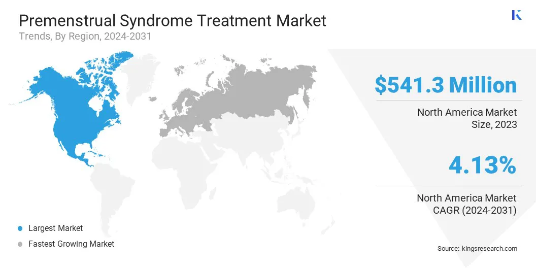 Premenstrual Syndrome Treatment Market Size & Share, By Region, 2024-2031
