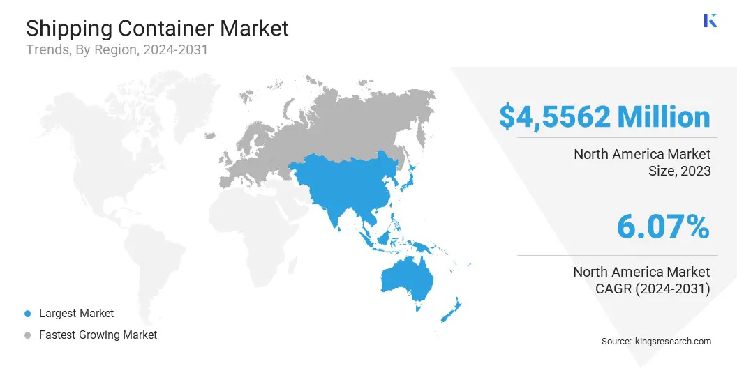 Shipping Container Market Size & Share, By Region, 2024-2031
