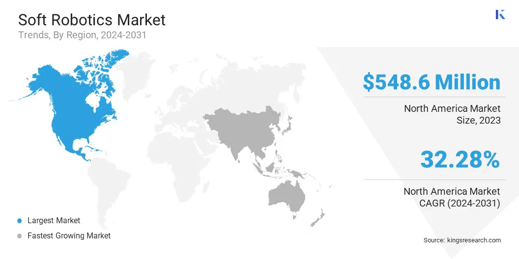 Soft Robotics Market Size & Share, By Region, 2024-2031