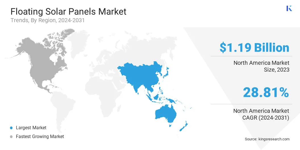 Floating Solar Panels Market Size & Share, By Region, 2024-2031