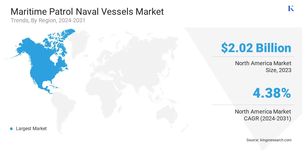 Maritime Patrol Naval Vessels Market Size & Share, By Region, 2024-2031